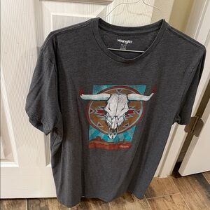 Wrangler Charcoal Bull Skull Tee